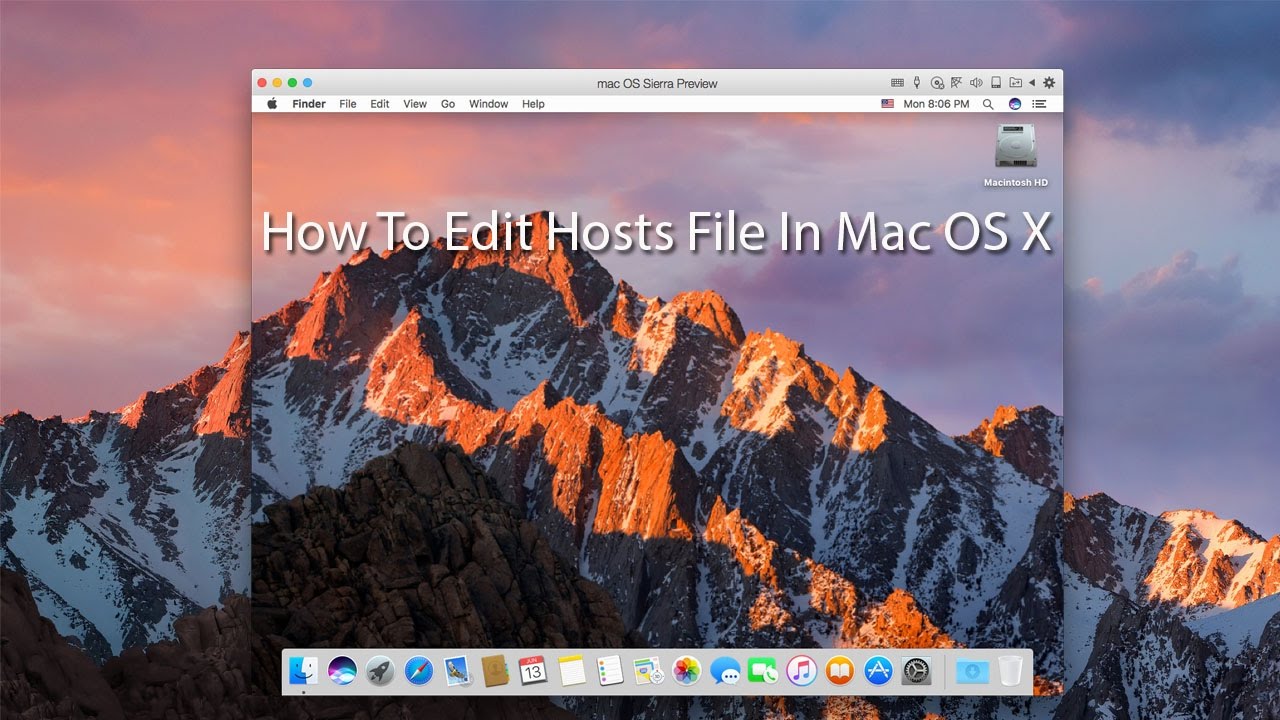 how to edit hosts file on os mac sierra